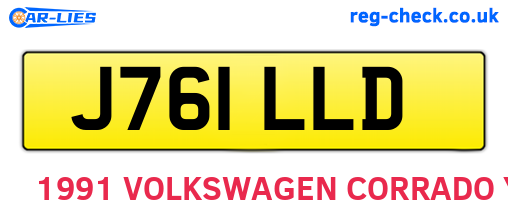 J761LLD are the vehicle registration plates.