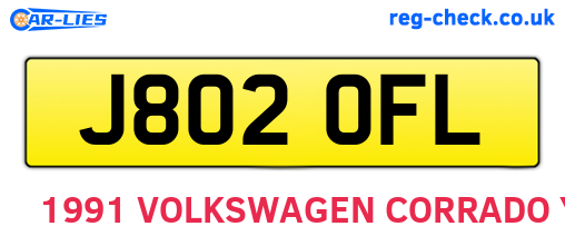 J802OFL are the vehicle registration plates.