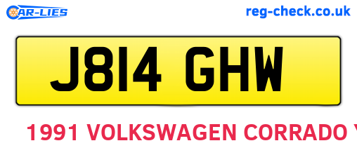 J814GHW are the vehicle registration plates.