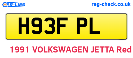 H93FPL are the vehicle registration plates.