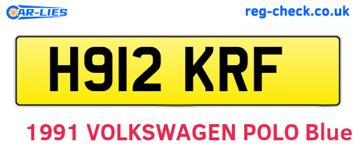 H912KRF are the vehicle registration plates.
