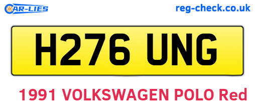 H276UNG are the vehicle registration plates.