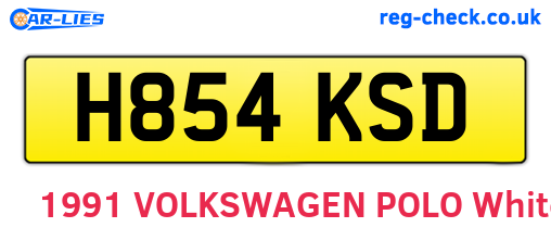 H854KSD are the vehicle registration plates.