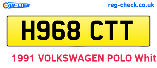 H968CTT are the vehicle registration plates.