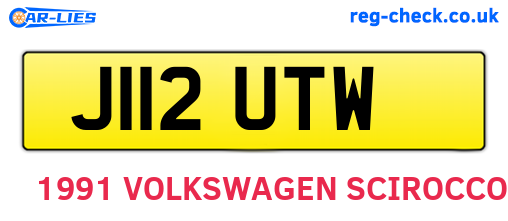 J112UTW are the vehicle registration plates.