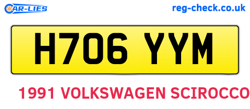 H706YYM are the vehicle registration plates.
