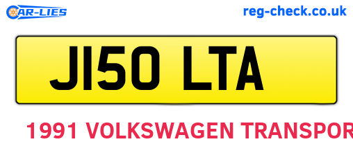 J150LTA are the vehicle registration plates.