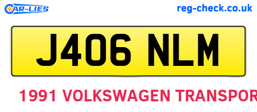 J406NLM are the vehicle registration plates.