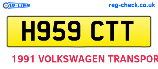 H959CTT are the vehicle registration plates.