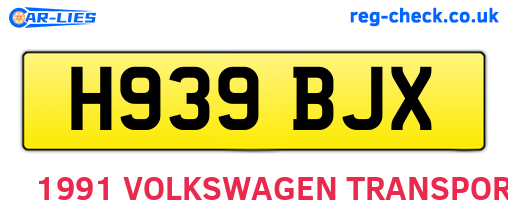 H939BJX are the vehicle registration plates.