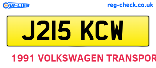J215KCW are the vehicle registration plates.