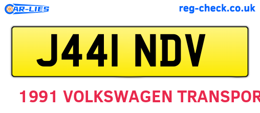 J441NDV are the vehicle registration plates.