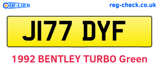 J177DYF are the vehicle registration plates.