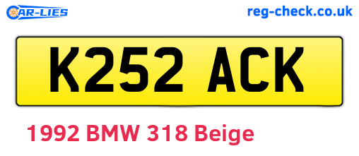 K252ACK are the vehicle registration plates.