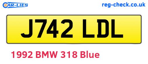 J742LDL are the vehicle registration plates.