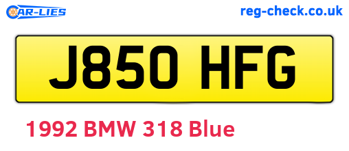 J850HFG are the vehicle registration plates.