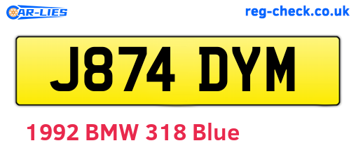 J874DYM are the vehicle registration plates.