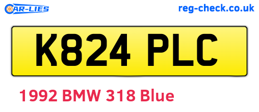 K824PLC are the vehicle registration plates.
