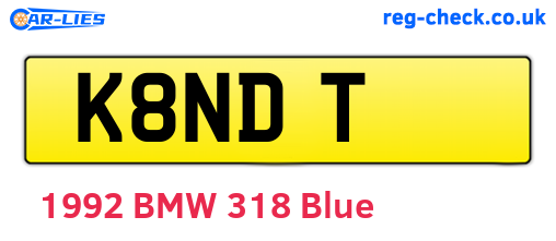 K8NDT are the vehicle registration plates.