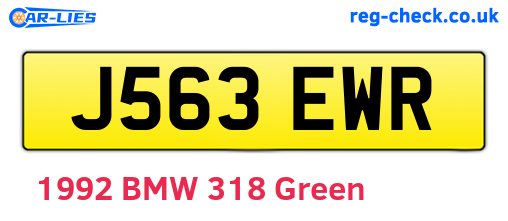 J563EWR are the vehicle registration plates.