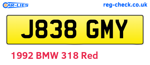 J838GMY are the vehicle registration plates.