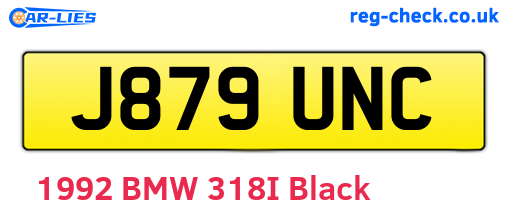 J879UNC are the vehicle registration plates.