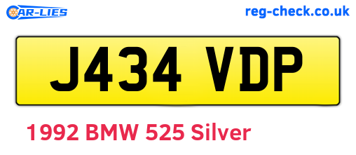 J434VDP are the vehicle registration plates.