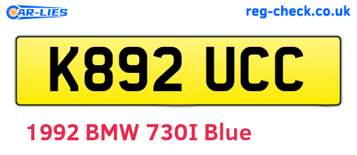 K892UCC are the vehicle registration plates.