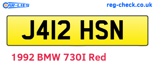 J412HSN are the vehicle registration plates.