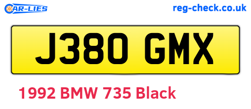 J380GMX are the vehicle registration plates.