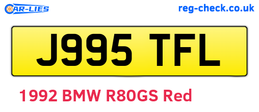 J995TFL are the vehicle registration plates.