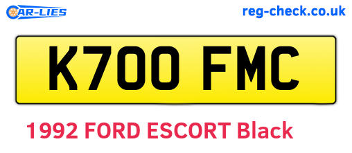 K700FMC are the vehicle registration plates.