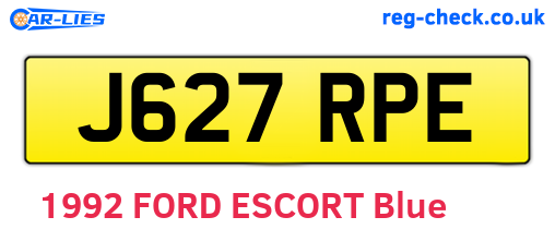 J627RPE are the vehicle registration plates.