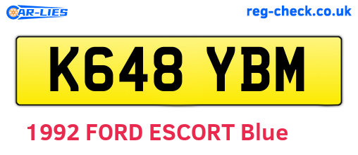 K648YBM are the vehicle registration plates.