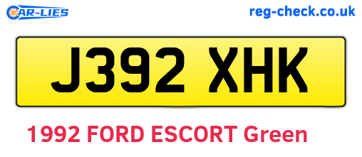 J392XHK are the vehicle registration plates.