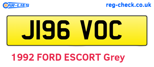 J196VOC are the vehicle registration plates.