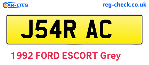 J54RAC are the vehicle registration plates.