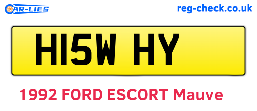 H15WHY are the vehicle registration plates.
