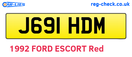 J691HDM are the vehicle registration plates.
