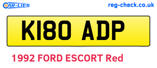 K180ADP are the vehicle registration plates.