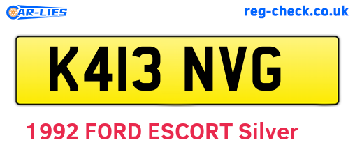 K413NVG are the vehicle registration plates.