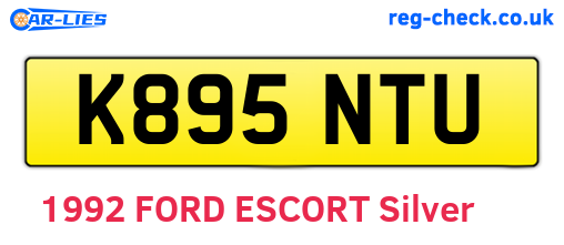 K895NTU are the vehicle registration plates.