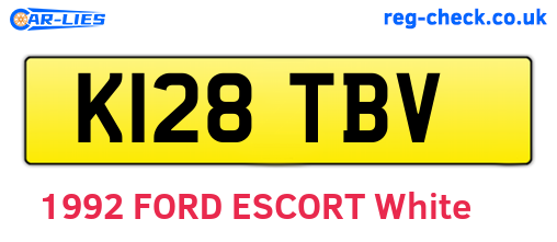 K128TBV are the vehicle registration plates.