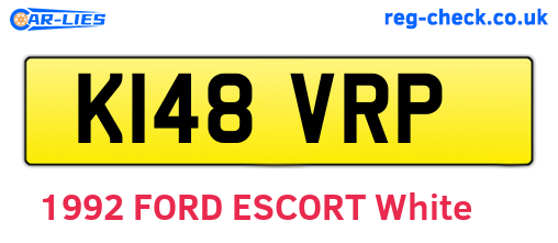 K148VRP are the vehicle registration plates.