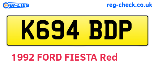 K694BDP are the vehicle registration plates.