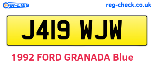 J419WJW are the vehicle registration plates.