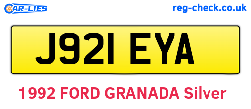 J921EYA are the vehicle registration plates.