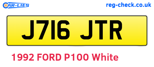 J716JTR are the vehicle registration plates.