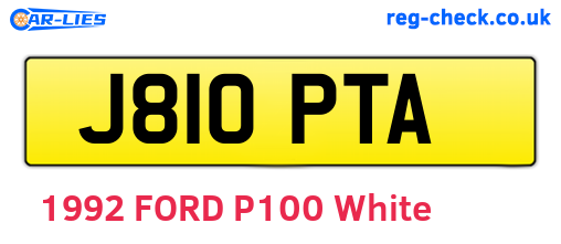 J810PTA are the vehicle registration plates.