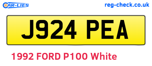 J924PEA are the vehicle registration plates.